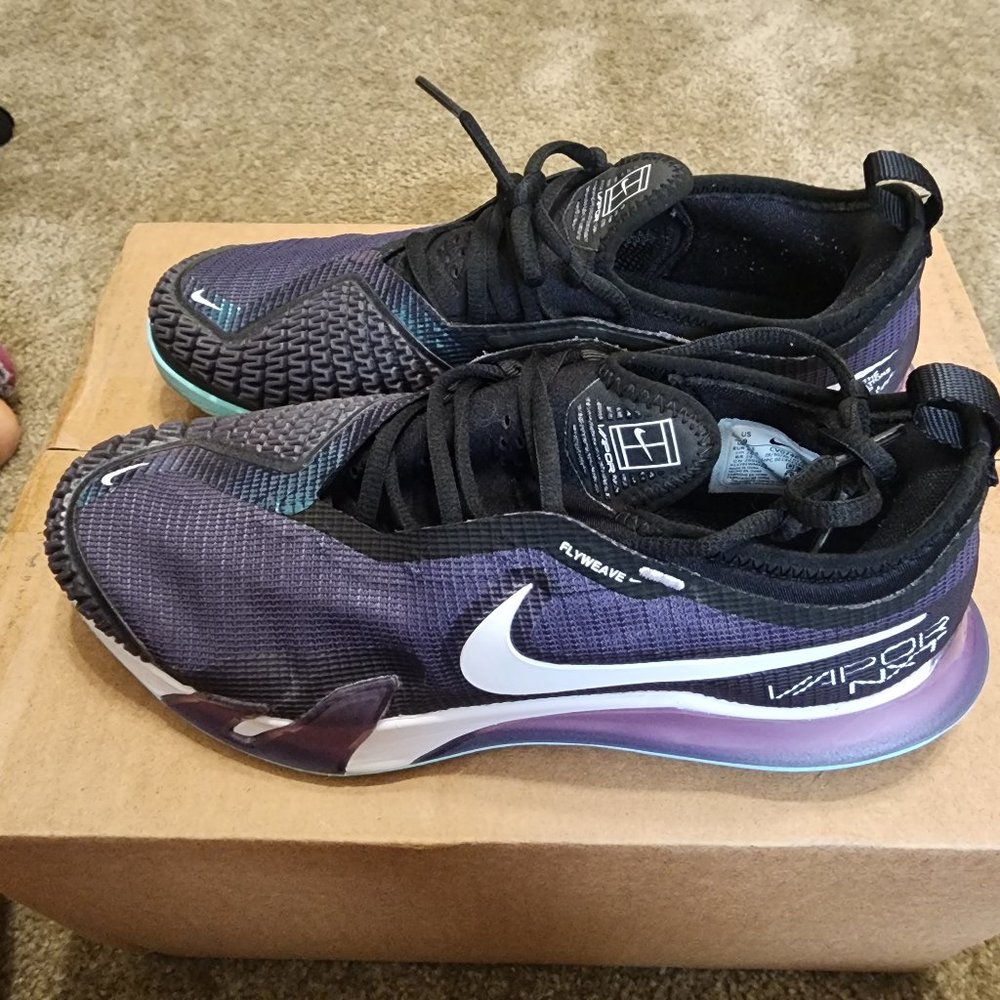 Nike Women's SIZE 9 React Vapor NXT HC Tennis Shoes Purple Aqua Hard Court